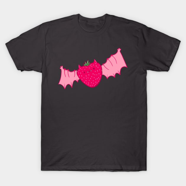 Kawaii Strawberry Vampire Bat T-Shirt by wartoothdesigns